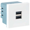 Розетка кабель-канал USB A+A 2-ая 2мод белый EKF С-лайн