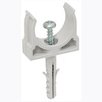 Держатель для трубы 25мм серый IEK 5шт с дюбелем