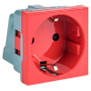 С-лайн красный розетка кабель-канал 2-мест заземление IP20 2мод EKF
